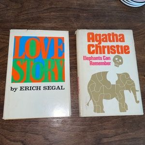 Vintage 70s Books Love Story and Agatha Christie